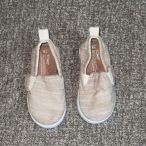 Toms girls beige slip on shoes